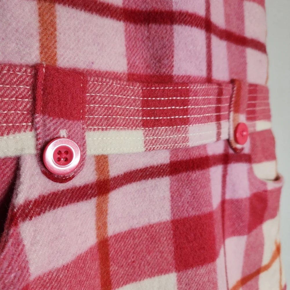 Gap‎ Wool Pink Plaid Sleeveless Dress Kids Size 4 Lined Pockets